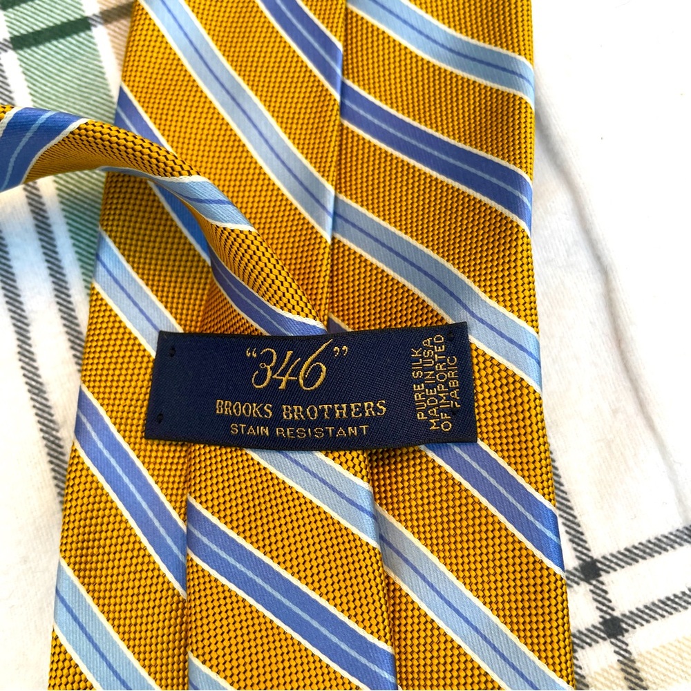 Brooks Brothers Silk Yellow and blue scarf